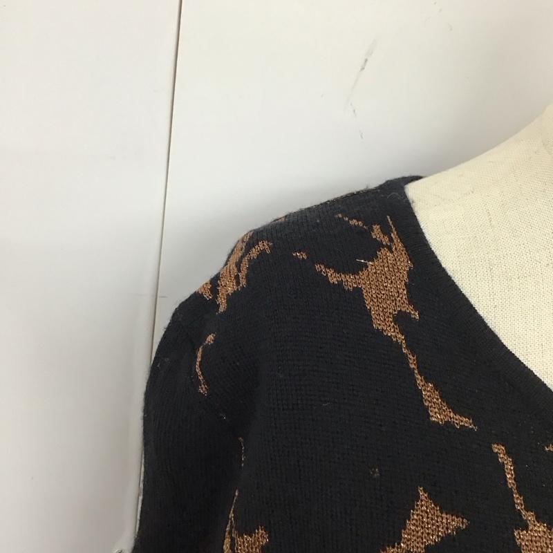 マークバイマークジェイコブス MARC by MARC JACOBS カーディガン 長袖 M1122754 12 ウール混 クルーネック XS  黒 / ブラック / X 茶 / ブラウン /  レディース USED 古着 中古 10116726