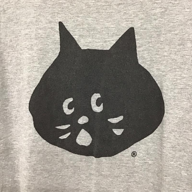 ニャー にゃー Tシャツ 半袖 Ne-net 3 プリント X ロゴ、文字 灰 / グレー /  メンズ USED 古着 中古 10133163