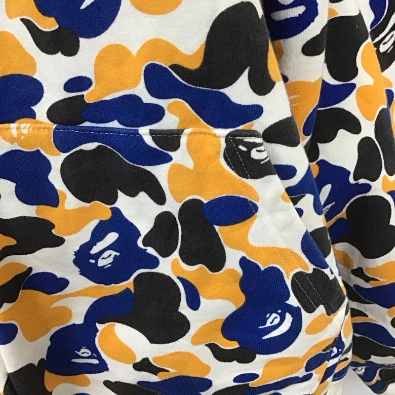 アベイシングエイプ A BATHING APE パーカー 長袖 ジップアップ CAMO XL 総柄 白 / ホワイト / X 青 / ブルー / X 橙 / オレンジ / X 黒 / ブラック /  メンズ USED 古着 中古 10107417