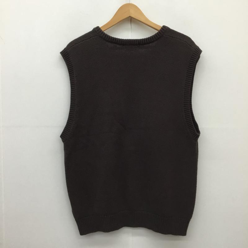 エクストララージ XLARGE ベスト ベスト 101213015003 STANDARD LOGO KNIT VEST Vネックニットベスト M ロゴ、文字 茶 / ブラウン / X 白 / ホワイト /  メンズ USED 古着 中古 10136992