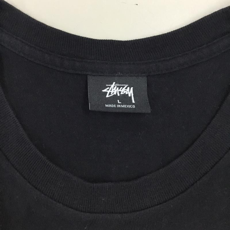 ステューシー STUSSY カットソー 長袖 長袖カットソー クルーネックカットソー ロングスリーブカットソー プリントTシャツ L ロゴ、文字 黒 / ブラック /  メンズ USED 古着 中古 10114146