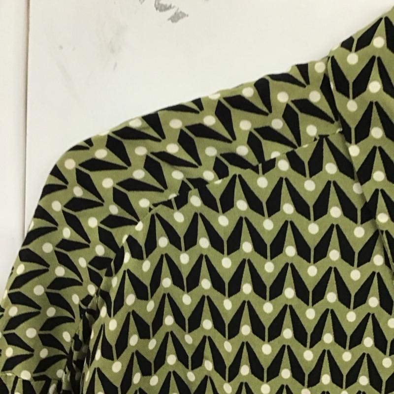 ザラ ZARA シャツ、ブラウス 長袖 1971 162 069 レトロ柄 L 総柄 カーキ / カーキ / X 黒 / ブラック / X 白 / ホワイト /  レディース USED 古着 中古 10129183