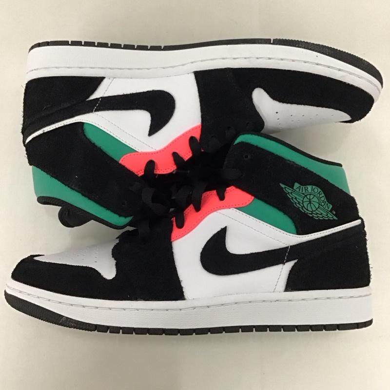 ナイキ NIKE スニーカー スニーカー 852542-116 AIR JORDAN 1 MID SE 28cm 箱有 28.0cm ロゴ、文字 黒 / ブラック / X 白 / ホワイト / X 緑 / グリーン /  メンズ USED 古着 中古 10123322