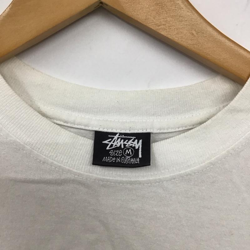 ステューシー STUSSY Tシャツ 半袖 半袖カットソー プリントTシャツ クルーネックカットソー M プリント 白 / ホワイト /  メンズ USED 古着 中古 10130733