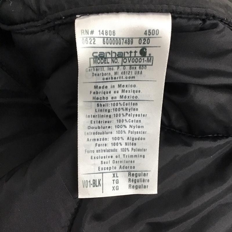 カーハート Carhartt ベスト ベスト ジップアップベスト ノースリーブカットソー アウター XL ロゴ、文字 ダークグレー / ダークグレー /  メンズ USED 古着 中古 10150663