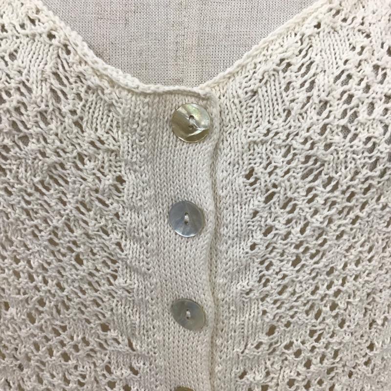 ザラ ZARA カーディガン 長袖 透かし編み M 無地 アイボリー / アイボリー /  レディース USED 古着 中古 10113464