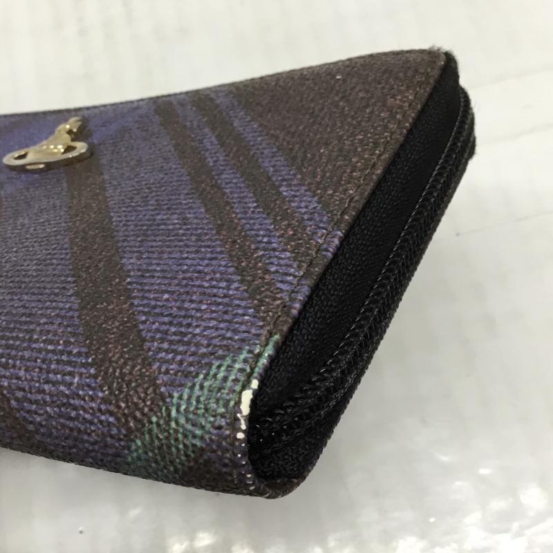 ヴィヴィアンウエストウッド Vivienne Westwood 財布 長財布 ラウンドファスナー チェック 箱有 ワンポイント マルチカラー / マルチカラー /  レディース USED 古着 中古 10119097