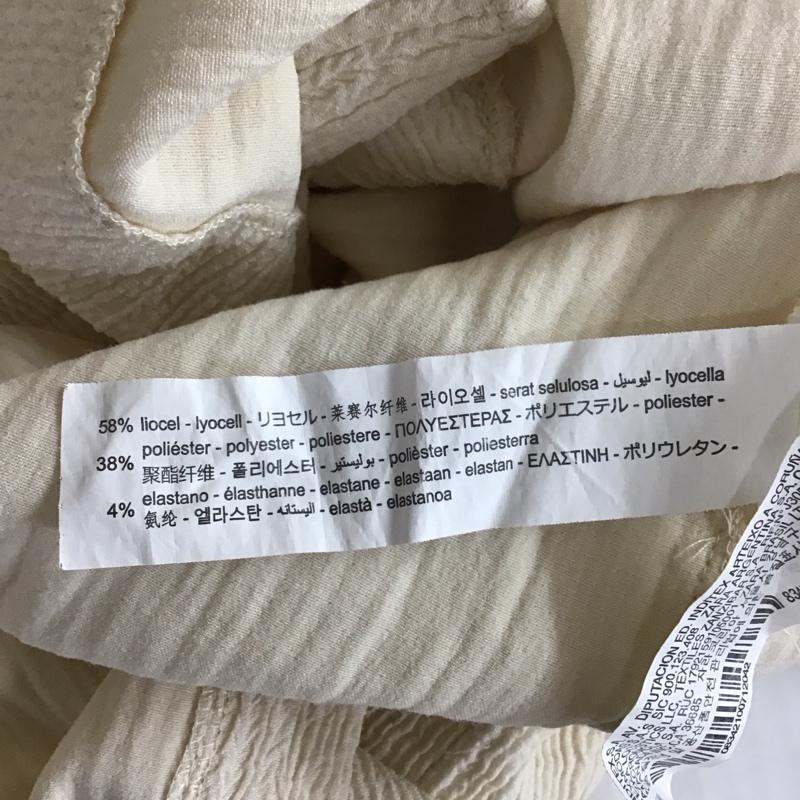 ザラ ZARA ワンピース ロングスカート 長袖ロングワンピース フレアワンピース Vネック L 無地 オフホワイト / オフホワイト /  レディース USED 古着 中古 10115246