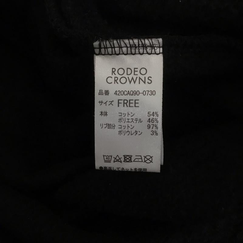 ロデオクラウンズワイドボウル RODEO CROWNS WIDE BOWL パーカー 長袖 420caq90-0730 OVERLAPWHOODパーカー プルオーバーパーカー 長袖パーカー FREE ロゴ、文字 黒 / ブラック /  レディース USED 古着 中古 10113705