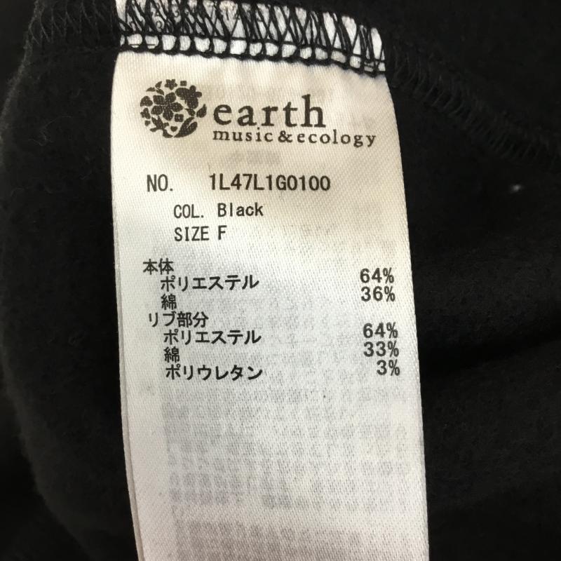 アースミュージックアンドエコロジー earth music&ecology トレーナー 長袖 1L47L1G0100 FREE ロゴ、文字 黒 / ブラック /  レディース USED 古着 中古 10142553