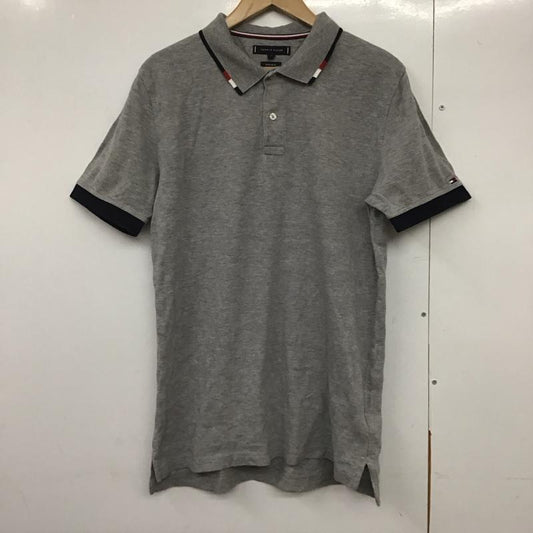 トミーヒルフィガー TOMMY HILFIGER ポロシャツ 半袖 半袖ポロシャツ カラーシャツ 半袖カットソー M 無地 灰 / グレー /  メンズ USED 古着 中古 10141668