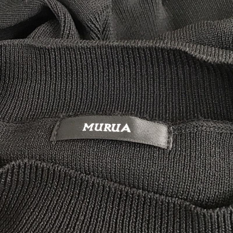 ムルーア MURUA ワンピース ミニスカート 012230301701-01 フレンチスリーブニットミニワンピース FREE 無地 黒 / ブラック /  レディース USED 古着 中古 10116217