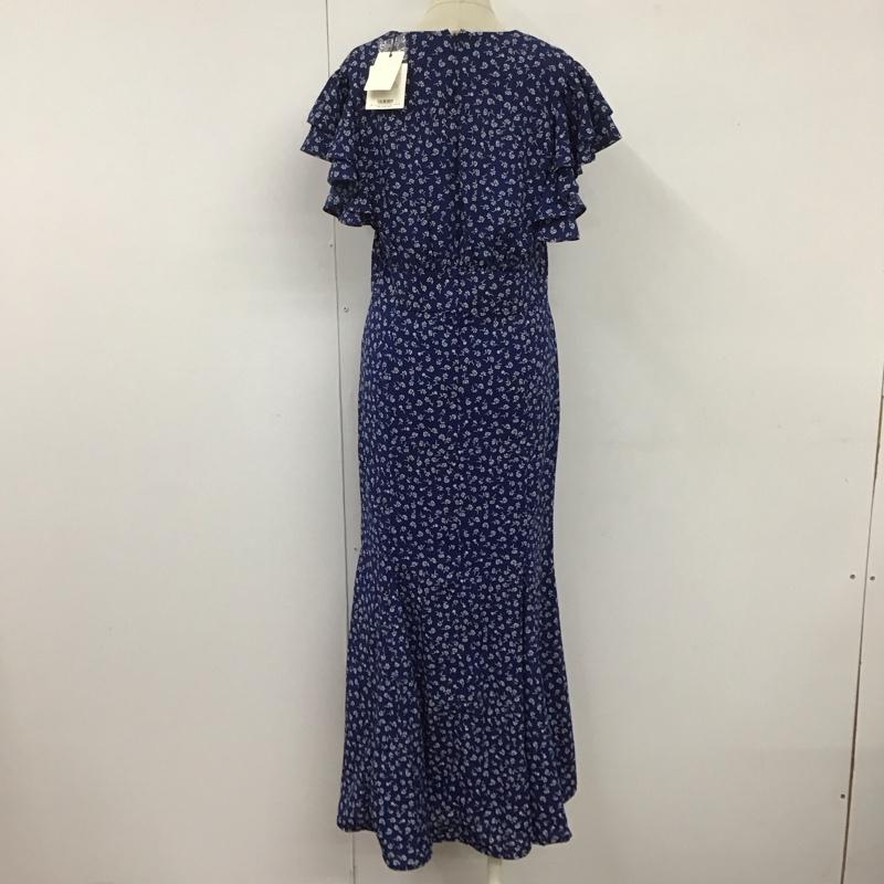 スライ SLY ワンピース ロングスカート 030FSR33-4720 TINY FLOWER FRILL OP Vネック タグ付き 1 花柄 紺 / ネイビー /  レディース USED 古着 中古 10108231