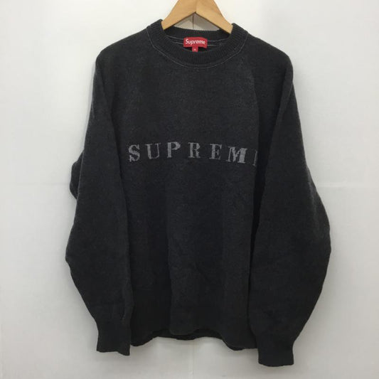 シュプリーム Supreme ニット、セーター 長袖 20AW Stone Washed Sweater ストーン ウォッシュド セーター XL ロゴ、文字 ダークグレー / ダークグレー /  メンズ USED 古着 中古 10105905