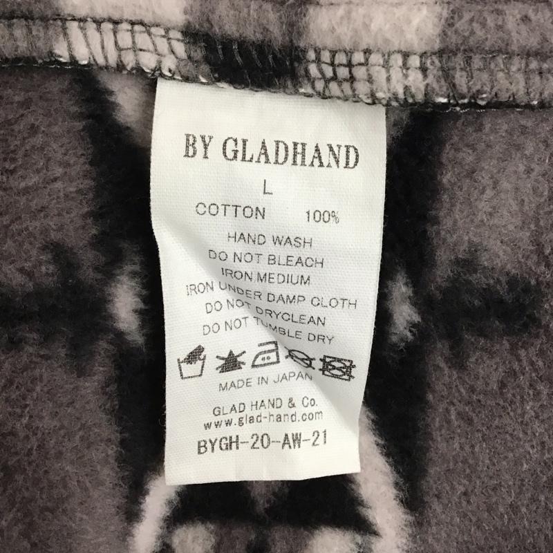 グラッドハンド GLAD HAND シャツ、ブラウス 長袖 長袖シャツ 総柄シャツ カラーシャツ ポケットシャツ フリースシャツ L プリント 白 / ホワイト / X 黒 / ブラック /  メンズ USED 古着 中古 10127761