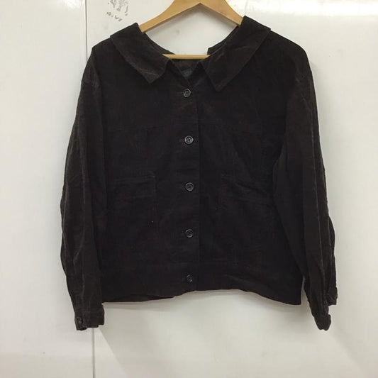 ダブルクローゼット w closet シャツ、ブラウス 長袖 293683 後ろレースアップコーデュロイGジャン 無地 ダークブラウン / ダークブラウン /  レディース USED 古着 中古 10129165