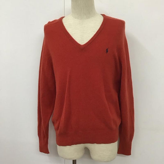 ポロバイラルフローレン Polo by RALPH LAUREN ニット、セーター 長袖 KR-RL-HA0701 Vネック ウール L ワンポイント 赤 / レッド /  メンズ USED 古着 中古 10110848