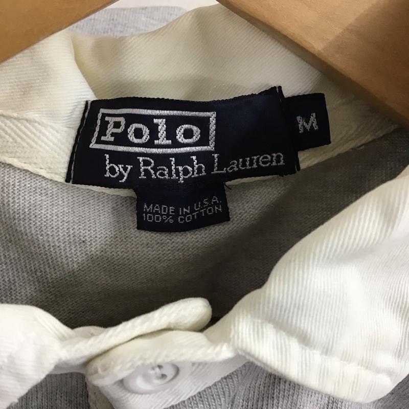 ポロバイラルフローレン Polo by RALPH LAUREN ポロシャツ 長袖 長袖ポロシャツ 長袖カットソー カラーシャツ M ロゴ、文字 灰 / グレー /  メンズ USED 古着 中古 10150114