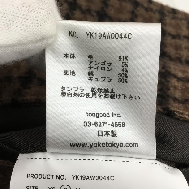 ヨーク YOKE コート コート一般 19AW DOUBLE JQUARD KNIT BAL COLLAR COAT S チェック 黒 / ブラック / X 茶 / ブラウン / X ダークブラウン / ダークブラウン /  メンズ USED 古着 中古 10123104