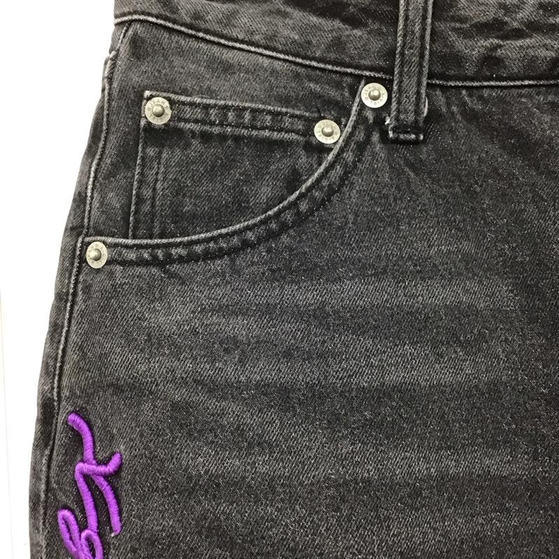 エックスガール X-girl スカート ロングスカート 05181802 デニムスカート バックスリット 刺繍 1 ロゴ、文字 黒 / ブラック /  レディース USED 古着 中古 10107065