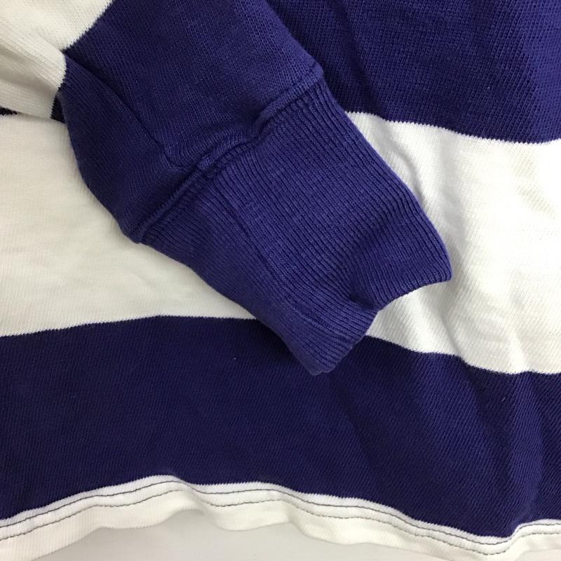 ポロラルフローレン POLO RALPH LAUREN ポロシャツ 長袖 長袖ポロシャツ 長袖カットソー カラーシャツ XS ボーダー柄 白 / ホワイト / X 青 / ブルー /  メンズ USED 古着 中古 10150884