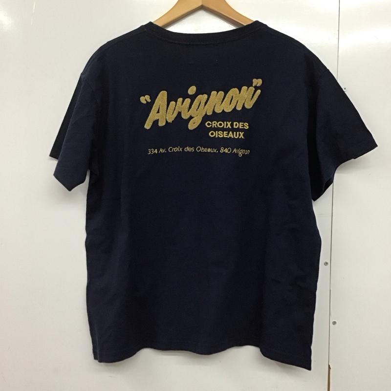 ディスコート Discoat Tシャツ 半袖 DPZ2041306A0011 サガラバック刺繍半袖Tシャツ FREE ロゴ、文字 紺 / ネイビー /  レディース USED 古着 中古 10144109