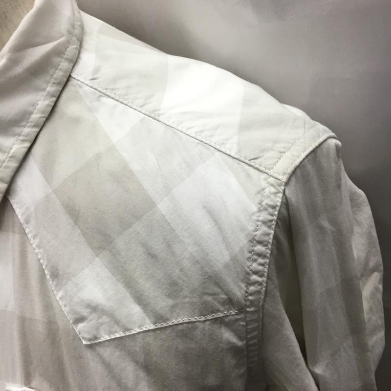 エンジニアードガーメンツ Engineered Garments シャツ、ブラウス 長袖 ウエスタンシャツ XS チェック 白 / ホワイト / X グレージュ / グレージュ /  メンズ USED 古着 中古 10117728