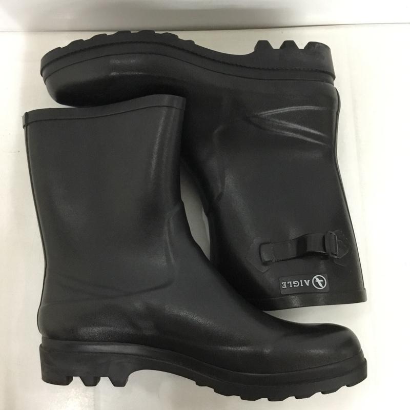 エーグル AIGLE 長靴、レインシューズ 長靴、レインシューズ ZZH8515 ICARE RUBBER BOOTS ラバーブーツタグ付き 44 ロゴ、文字 黒 / ブラック /  メンズ USED 古着 中古 10135741