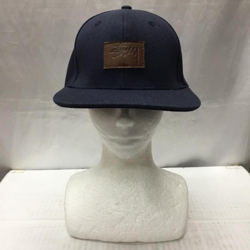ステューシー STUSSY 帽子 キャップ コットン ロゴ、文字 紺 / ネイビー /  メンズ USED 古着 中古 10112528