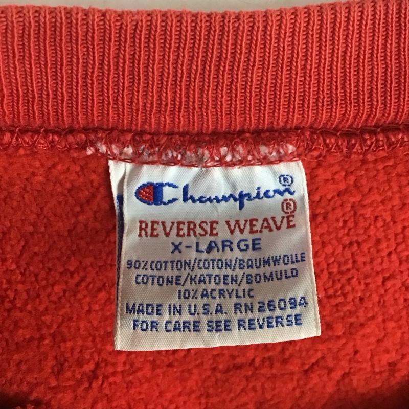 チャンピオン Campion トレーナー 長袖 XL プリント 赤 / レッド /  メンズ USED 古着 中古 10124850