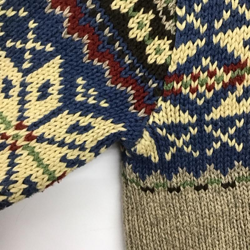 ポロバイラルフローレン Polo by RALPH LAUREN ニット、セーター 長袖 長袖ニットカットソー クルーネック セーター M プリント マルチカラー / マルチカラー /  メンズ USED 古着 中古 10146442