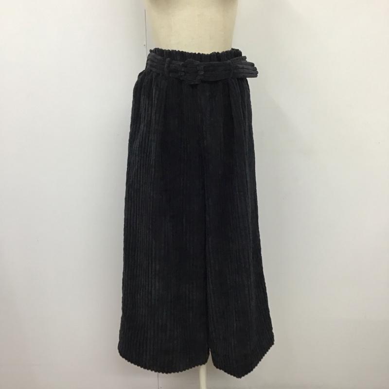 エヘカソポ ehka sopo ボトムス ボトムス 1403133 ワイドパンツ コーデュロイ ベルト付き M 無地 黒 / ブラック /  レディース USED 古着 中古 10117736