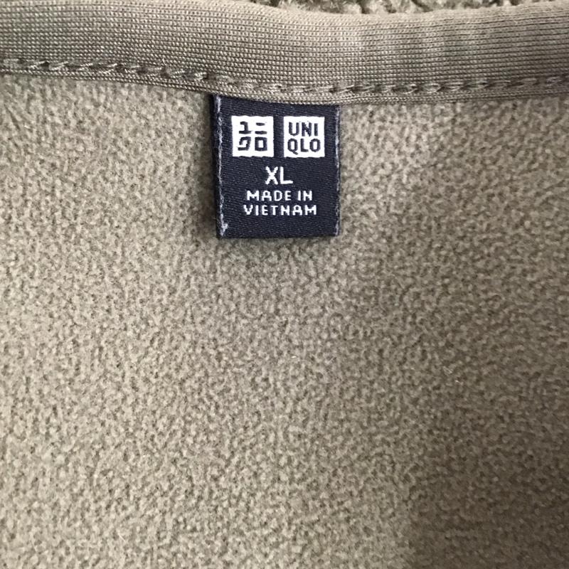 ユニクロ UNIQLO ジャケット、上着 ジャケット、ブレザー 241-429667 ボアフリースクルーネックカーディガン XL 無地 カーキ / カーキ /  レディース USED 古着 中古 10111455