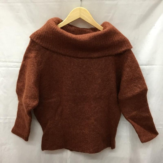 ペギー ラナ PEGGY LANA ニット、セーター 七分袖 FREE 無地 茶 / ブラウン /  レディース USED 古着 中古 10036497