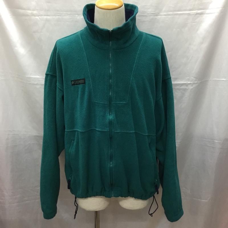 コロンビア Columbia ジャケット、上着 ジャケット、ブレザー ジップアップジャケット ジャンパー ジャケット フリースジャケット アウター LL ロゴ、文字 緑 / グリーン /  メンズ USED 古着 中古 10114055