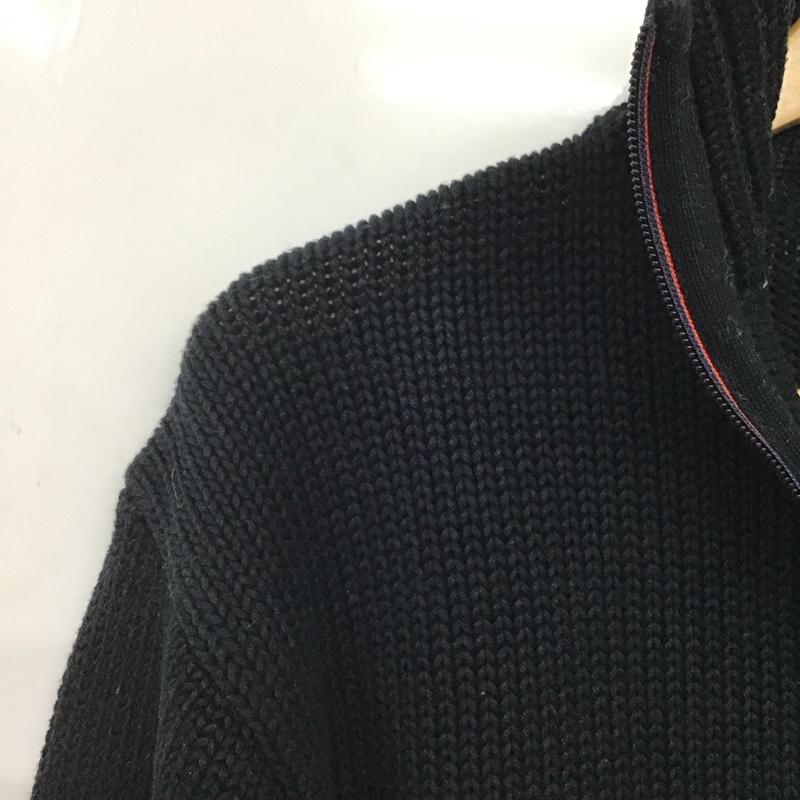ポロスポーツラルフローレン POLOSPORT ニット、セーター 長袖 長袖ニットカットソー スタンドカラージップアップネック セーター L ロゴ、文字 黒 / ブラック /  メンズ USED 古着 中古 10140269