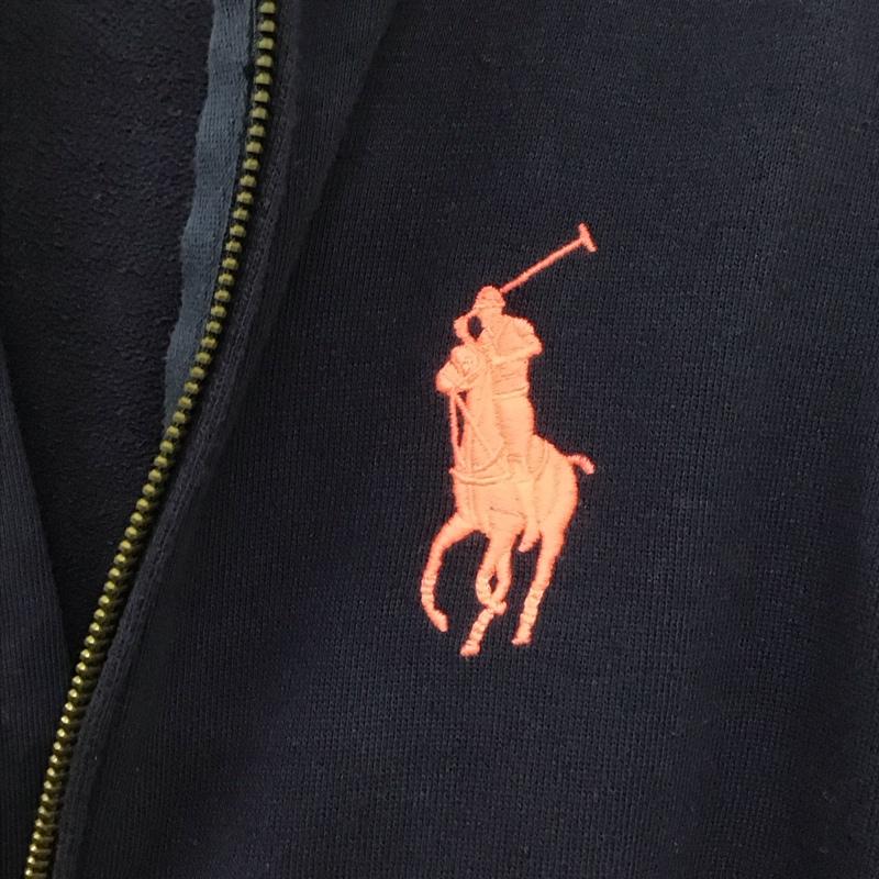 ラルフローレン RALPHLAUREN パーカー 長袖 ジップアップパーカー 長袖パーカー スウェットパーカー XL ロゴ、文字 紺 / ネイビー /  レディース USED 古着 中古 10136119