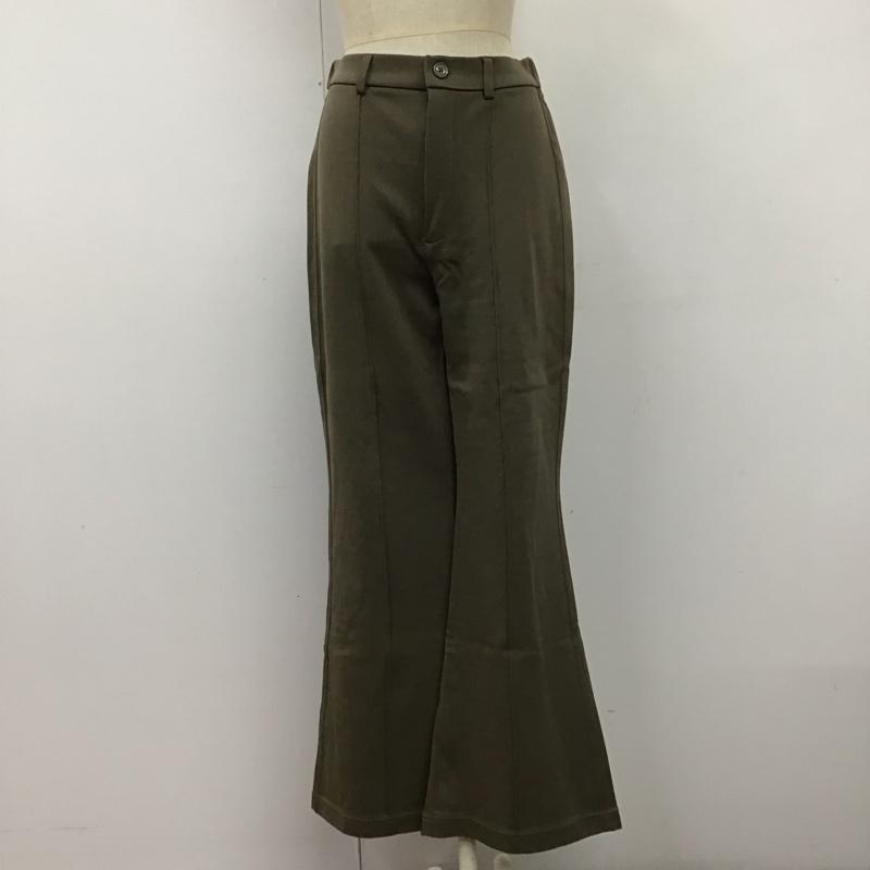 スローバイスライ THROW by SLY ボトムス ボトムス 030ES081-3040 TEXTURE CUT BELL BOTTOM ベルボトム フレア 1 無地 カーキ / カーキ /  レディース USED 古着 中古 10120138
