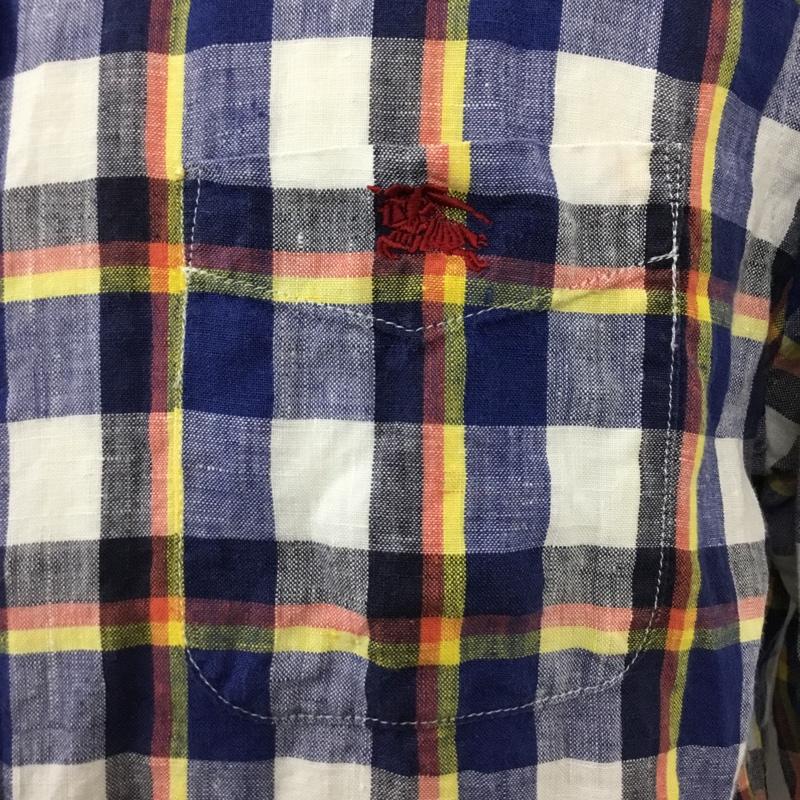 バーバリーブラックレーベル BURBERRY BLACK LABEL シャツ、ブラウス 長袖 D1M04-803-28 チェック リネン 麻 3 ワンポイント マルチカラー / マルチカラー /  メンズ USED 古着 中古 10119750