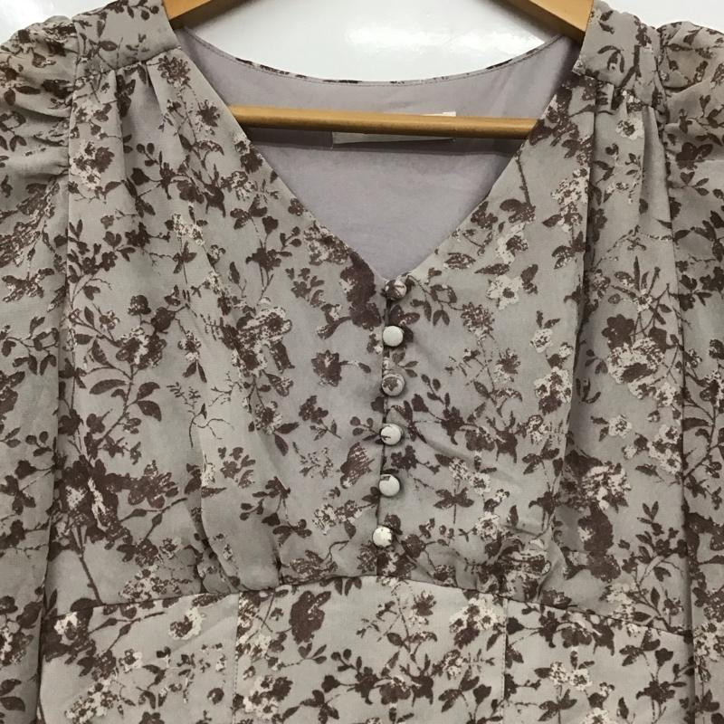 アルシーヴ archives ワンピース ロングスカート Vネック 長袖 花柄 紫 / パープル /  レディース USED 古着 中古 10139409