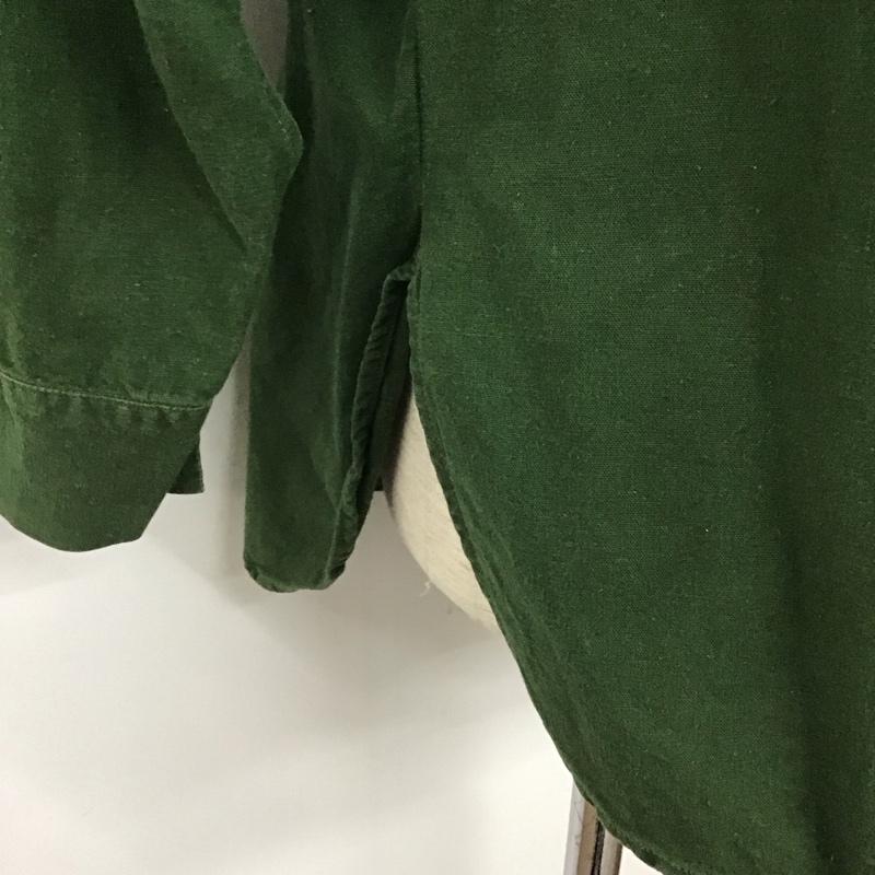 ミリタリー ミリタリー シャツ、ブラウス 長袖 長袖シャツ ミリタリーシャツ プルオーバーシャツ カラーシャツ 無地 カーキ / カーキ /  メンズ USED 古着 中古 10110722