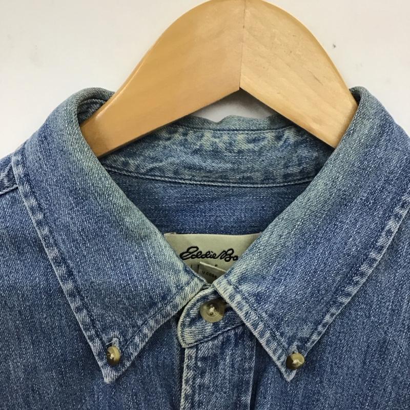 エディーバウアー Eddie Bauer シャツ、ブラウス 長袖 長袖シャツ 無地シャツ カラーシャツ デニムシャツ L 無地 インディゴ / インディゴ /  メンズ USED 古着 中古 10129238