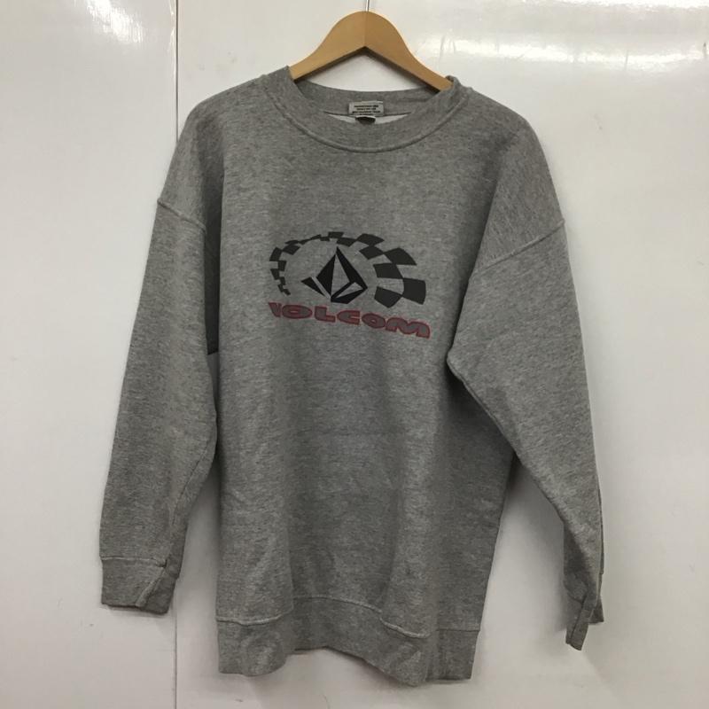 ボルコム VOLCOM トレーナー 長袖 長袖トレーナー スウェット クルーネック プルオーバー 90S 旧タグ M ロゴ、文字 灰 / グレー /  メンズ USED 古着 中古 10131975