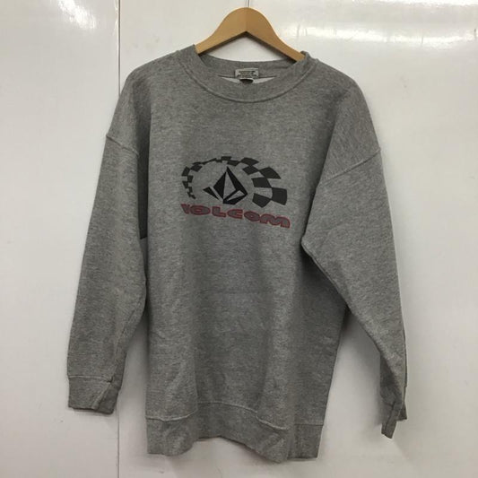 ボルコム VOLCOM トレーナー 長袖 長袖トレーナー スウェット クルーネック プルオーバー 90S 旧タグ M ロゴ、文字 灰 / グレー /  メンズ USED 古着 中古 10131975