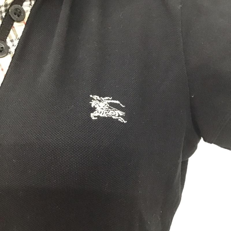 バーバリーブルーレーベル BURBERRY BLUE LABEL ポロシャツ 半袖 FAF02-284-11 38 ワンポイント 黒 / ブラック /  レディース USED 古着 中古 10111081