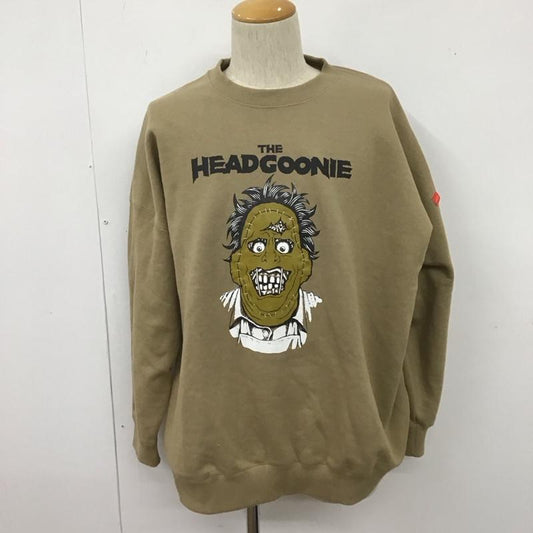 ヘッドグーニー HEADGOONIE トレーナー 長袖 長袖スウェット 長袖トレーナー リブカットソー 長袖カットソー プリントトレーナー XL プリント ベージュ / ベージュ /  メンズ USED 古着 中古 10106702