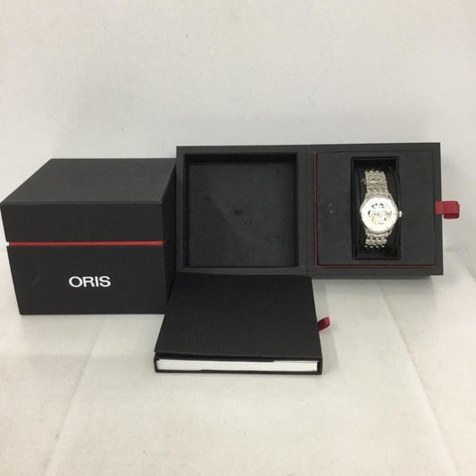 オリス ORIS 腕時計 アナログ（自動巻き） 7591-01 スケルトン 箱有 ロゴ、文字 銀 / シルバー /  メンズ USED 古着 中古 10135046