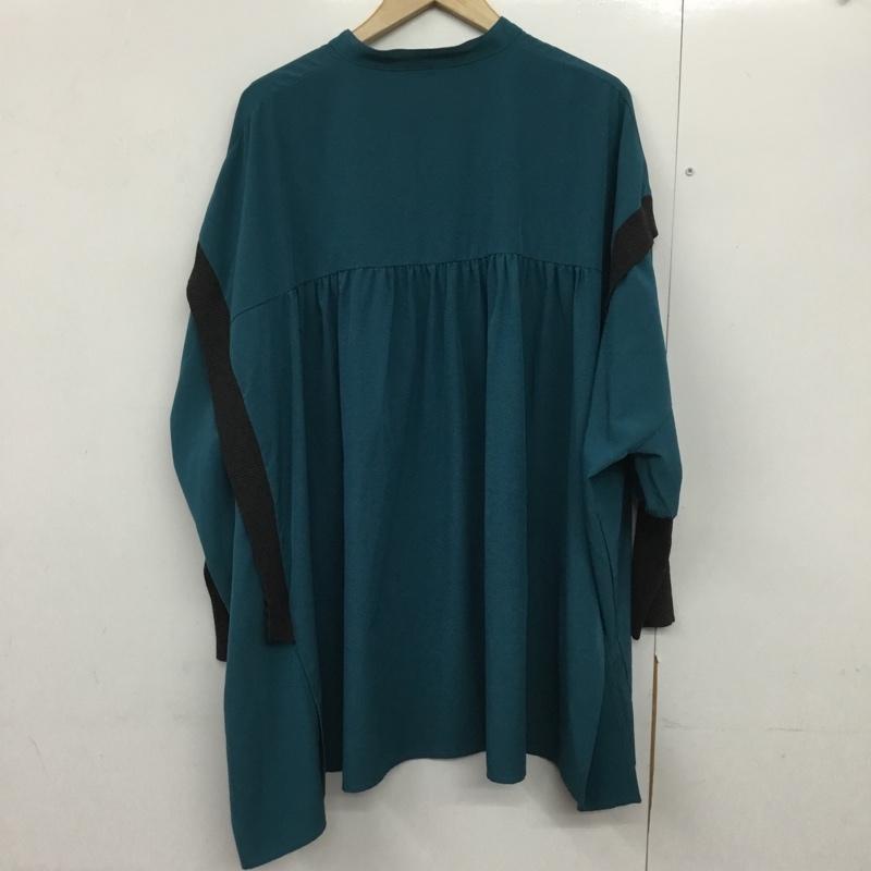 オズモーシス OSMOSIS シャツ、ブラウス 長袖 796010-596B リブ切替ブラウス ONE SIZE 無地 青 / ブルー /  レディース USED 古着 中古 10144643