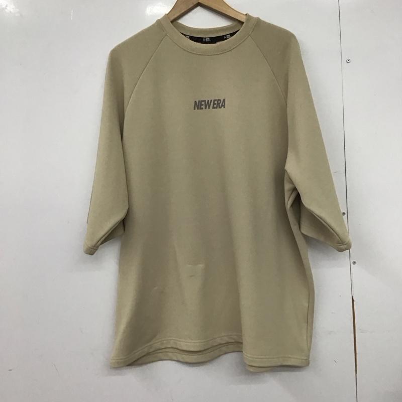 ニューエラ NEW ERA Tシャツ 半袖 半袖カットソー プリントTシャツ クルーネックカットソー XL ロゴ、文字 ベージュ / ベージュ /  メンズ USED 古着 中古 10148116