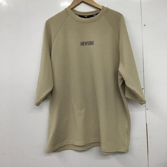 ニューエラ NEW ERA Tシャツ 半袖 半袖カットソー プリントTシャツ クルーネックカットソー XL ロゴ、文字 ベージュ / ベージュ /  メンズ USED 古着 中古 10148116